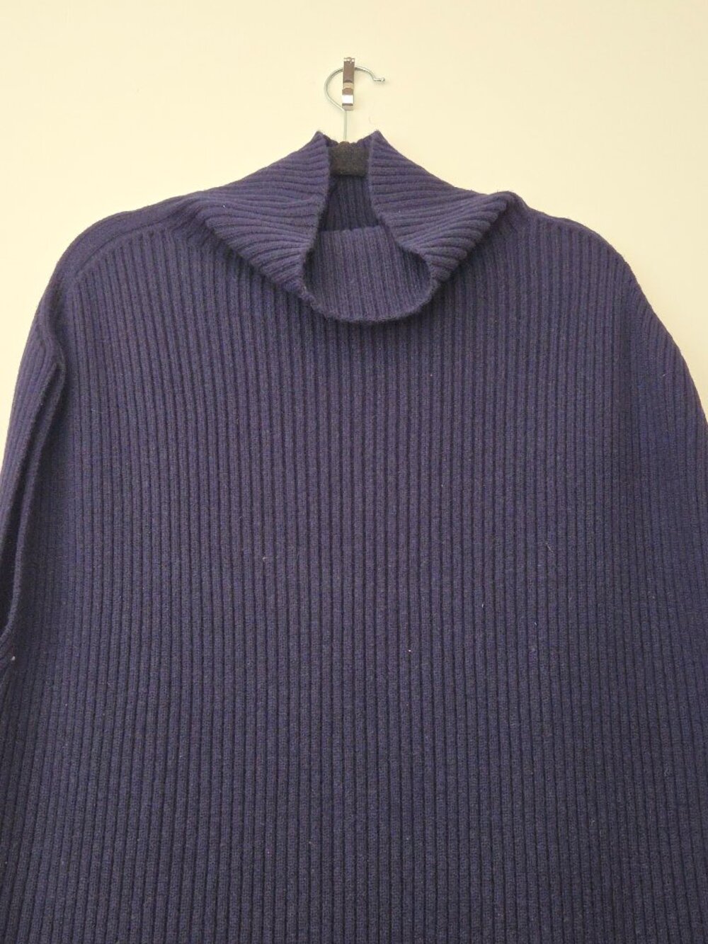 GSTQ Navy Ribbed Sweater Dress 18/20 NWT Turtle Wool Knit Midi Plus Size Chic